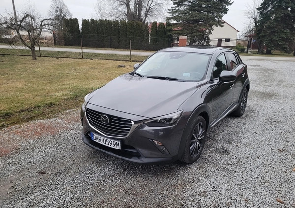 Mazda CX-3 cena 64900 przebieg: 106154, rok produkcji 2018 z Wrocław małe 326